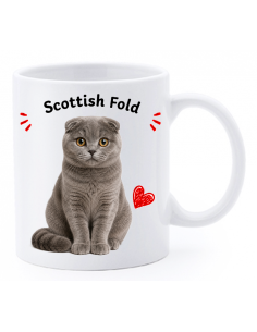 Tazza mug ceramica in scatola "Cat&Dog" - Scottish Fold