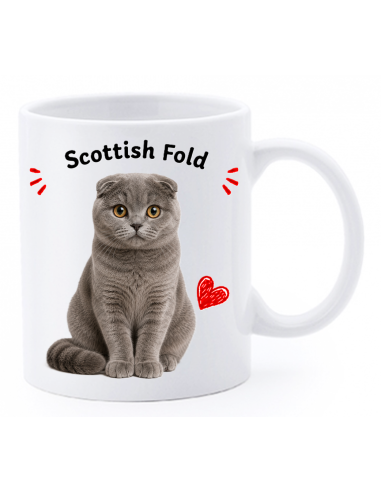 Tazza mug ceramica in scatola "Cat&Dog" - Scottish Fold