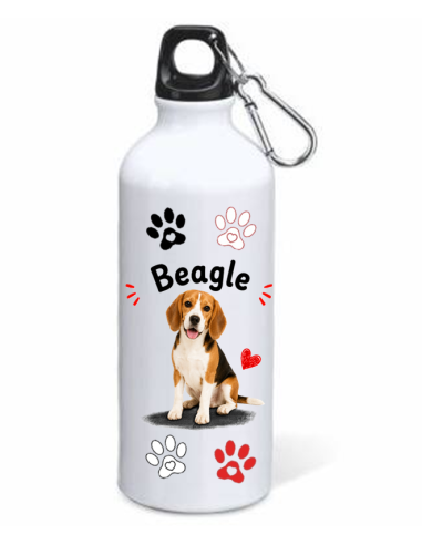 Borraccia alluminio 500 ML con moschettone "Cat&Dog" - Beagle