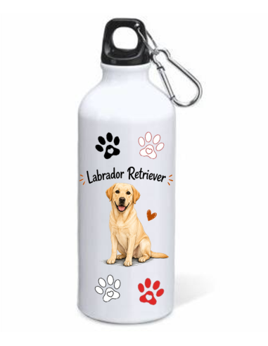 Borraccia alluminio 500 ML con moschettone "Cat&Dog" - Labrador Retriever