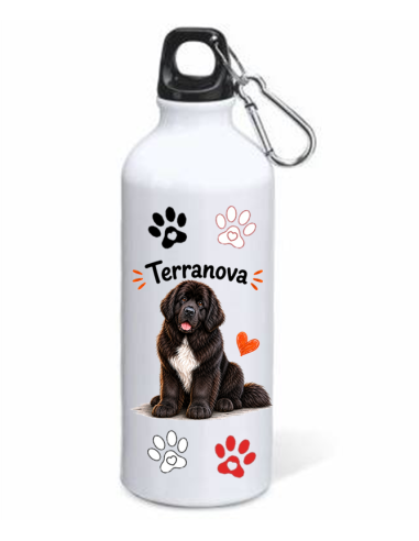 Borraccia alluminio 500 ML con moschettone "Cat&Dog" - Terranova