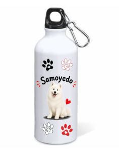 Borraccia alluminio 500 ML con moschettone "Cat&Dog" - Samoyedo