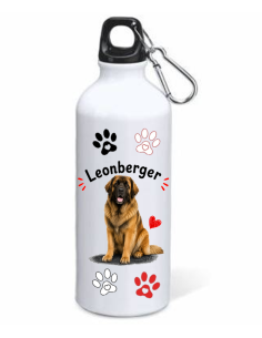 Borraccia alluminio 500 ML con moschettone "Cat&Dog" - Leonberger