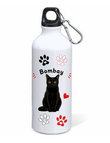 Borraccia alluminio 500 ML con moschettone "Cat&Dog" - Bombay