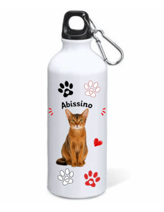 Borraccia alluminio 500 ML con moschettone "Cat&Dog" - Abissino
