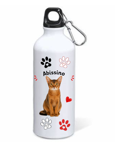 Borraccia alluminio 500 ML con moschettone "Cat&Dog" - Abissino