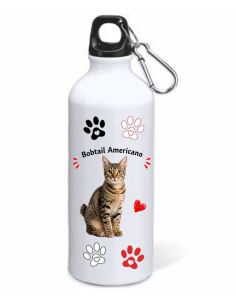 Borraccia alluminio 500 ML con moschettone "Cat&Dog" - Bobtail Americano