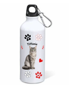 Borraccia alluminio 500 ML con moschettone "Cat&Dog" - Tiffanie