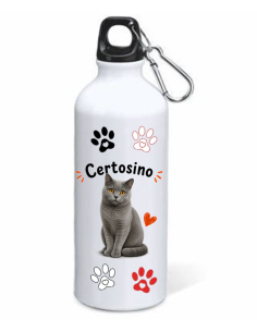 Borraccia alluminio 500 ML con moschettone "Cat&Dog" - Certosino
