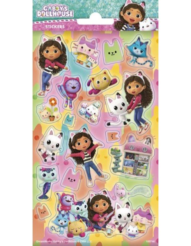 Stickers in foglio Cm. 20x10 - Gabby Dollhouse