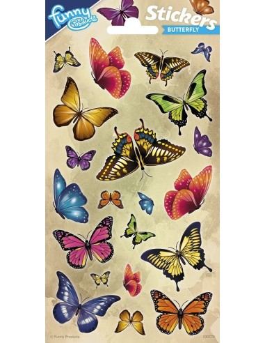 Stickers in foglio Cm. 20x10 - Farfalle
