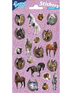 Stickers in foglio Cm. 20x10 - Cavalli