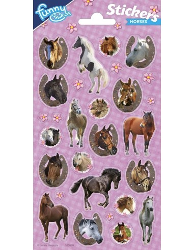 Stickers in foglio Cm. 20x10 - Cavalli