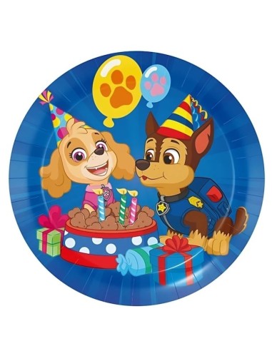 Piatti carta Cm. 20 - Confezione 8 pezzi - Paw Patrol Blu