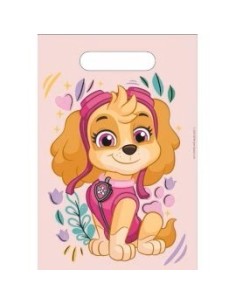 Busta party plastica Cm. 23x16 - Blister 6 pezzi - Paw Patrol Skye