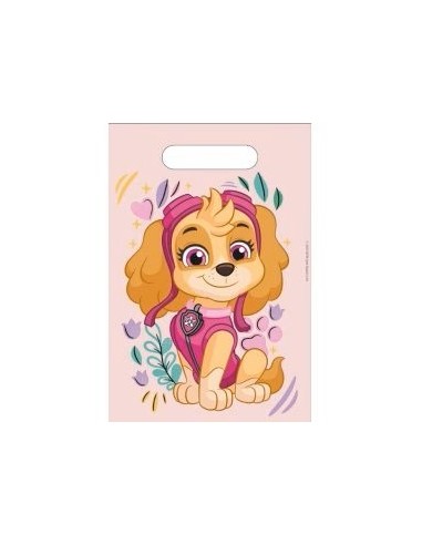 Busta party plastica Cm. 23x16 - Blister 6 pezzi - Paw Patrol Skye