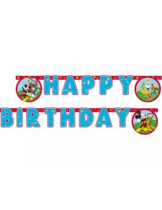 Festone banner scritta Happy birthday Cm. 200 - Topolino Mickey Mouse