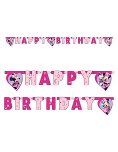 Festone banner scritta Happy birthday Cm. 200 - Minnie