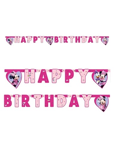Festone banner scritta Happy birthday Cm. 200 - Minnie