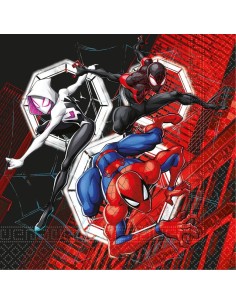 Tovaglioli carta Cm. 33x33 - Confezione 20 pezzi - Spiderman Web