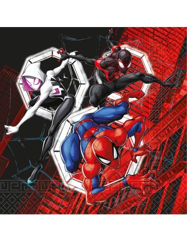 Tovaglioli carta Cm. 33x33 - Confezione 20 pezzi - Spiderman Web