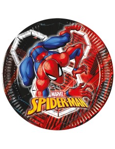 Piatti carta Cm. 20 - Confezione 8 pezzi - Spiderman Web