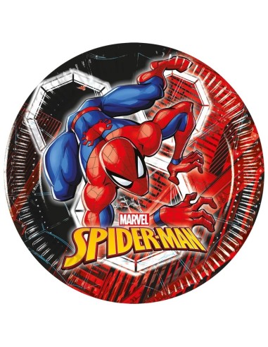 Piatti carta Cm. 20 - Confezione 8 pezzi - Spiderman Web