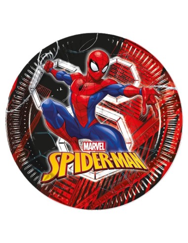 Piatti carta Cm. 23 - Confezione 8 pezzi - Spiderman Web