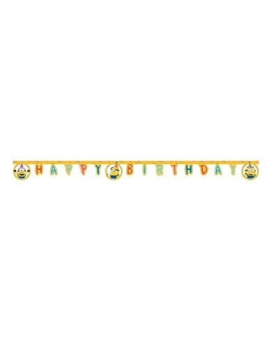 Festone banner scritta Happy birthday Cm. 200 - Minions
