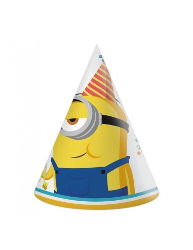 Cappellini cono party - Confezione 6 pezzi - Minions