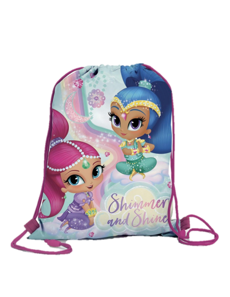 Kit scuola completo con Zainetto asilo + Sacca nylon + Tovaglietta americana cotone + Astuccio rettangolare - Shimmer & Shine