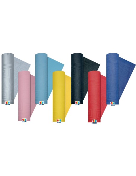 Tovaglia in carta a rotolo damascata Mt. 1,20 x 5 - Colori assortiti
