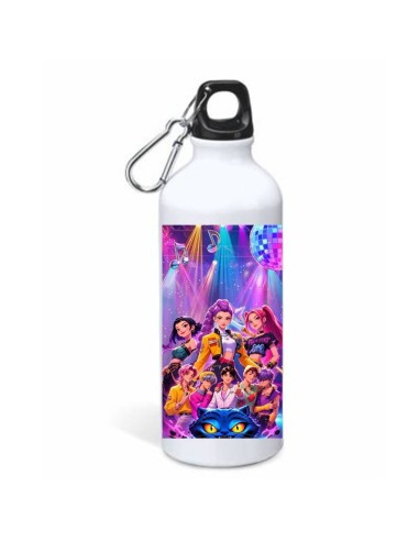 Borraccia alluminio 500 ML con moschettone in scatola - K-Pop Demon Hunters