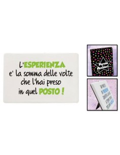 Mattonella ceramica umoristica con piedistallo Cm. 15x10 - L'esperienza..