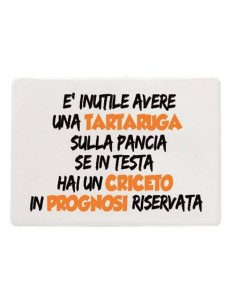 Mattonella ceramica umoristica con piedistallo Cm. 15x10 - E' inutile avere una tartaruga sulla pancia.. 2