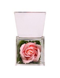Rosa di sapone in scatolina plex Cm. 6x6x6 - Nonna - Rosa 2