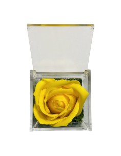 Rosa di sapone in scatolina plex Cm. 6x6x6 - Nonno - Gialla 2