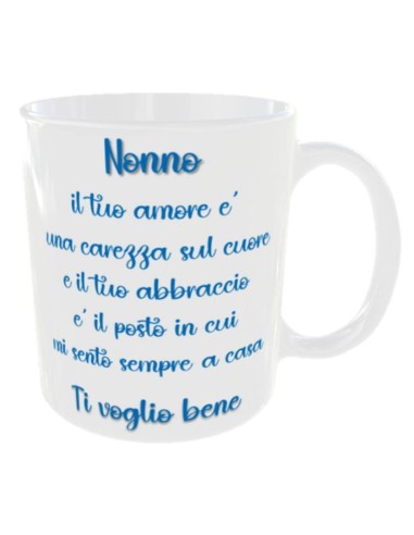 Tazza mug ceramica in scatola - Nonno il tuo amore è una carezza sul cuore...