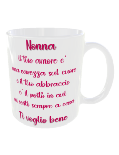 Tazza mug ceramica in scatola - Nonna il tuo amore è una carezza sul cuore...