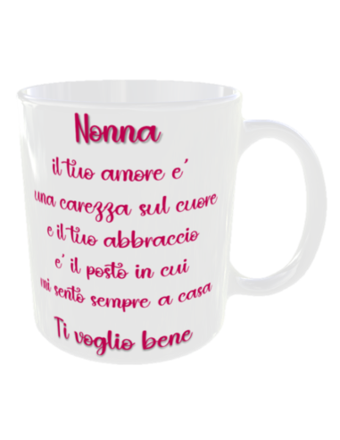 Tazza mug ceramica in scatola - Nonna il tuo amore è una carezza sul cuore...