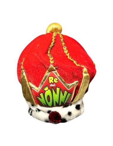 Cappello reale rosso "Re dei Nonni"