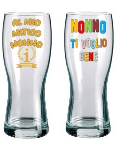 Pinta birra in vetro in scatola regalo - Nonno - Soggetti assortiti