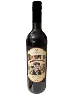 Bottiglia vino rosso 75 ML. in scatola regalo "Nonnovello"
