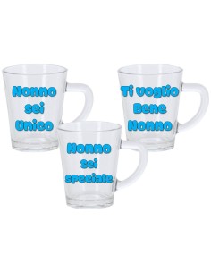 Tazzina da caffè in vetro con scatola regalo - Nonno - Modelli assortiti