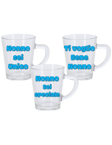 Tazzina da caffè in vetro con scatola regalo - Nonno - Modelli assortiti