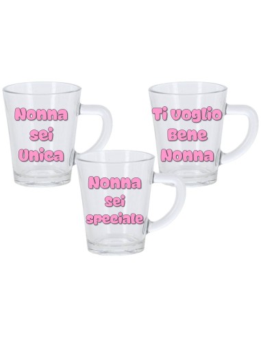 Tazzina da caffè in vetro con scatola regalo - Nonna - Modelli assortiti