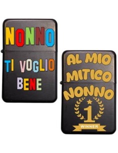 Accendino metallo con apertura a scatto - Nonno - Modelli assortiti