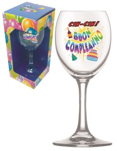 Calice Vino Vetro - Buon Compleanno