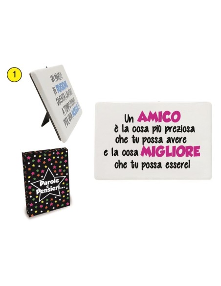 Mattonella in ceramica con piedistallo Cm. 15x10 Umoristica - Amico