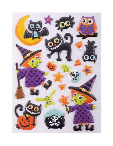 Stickers in bustina streghette Halloween